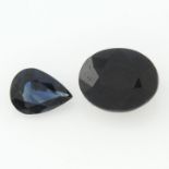 Two vari-shape sapphires, total weight 5.09cts.