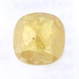 A cushion shape fancy yellow diamond, weighing 0.49ct.