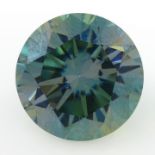 A circular-shape green synthetic moissanite, weighing 11.29cts.