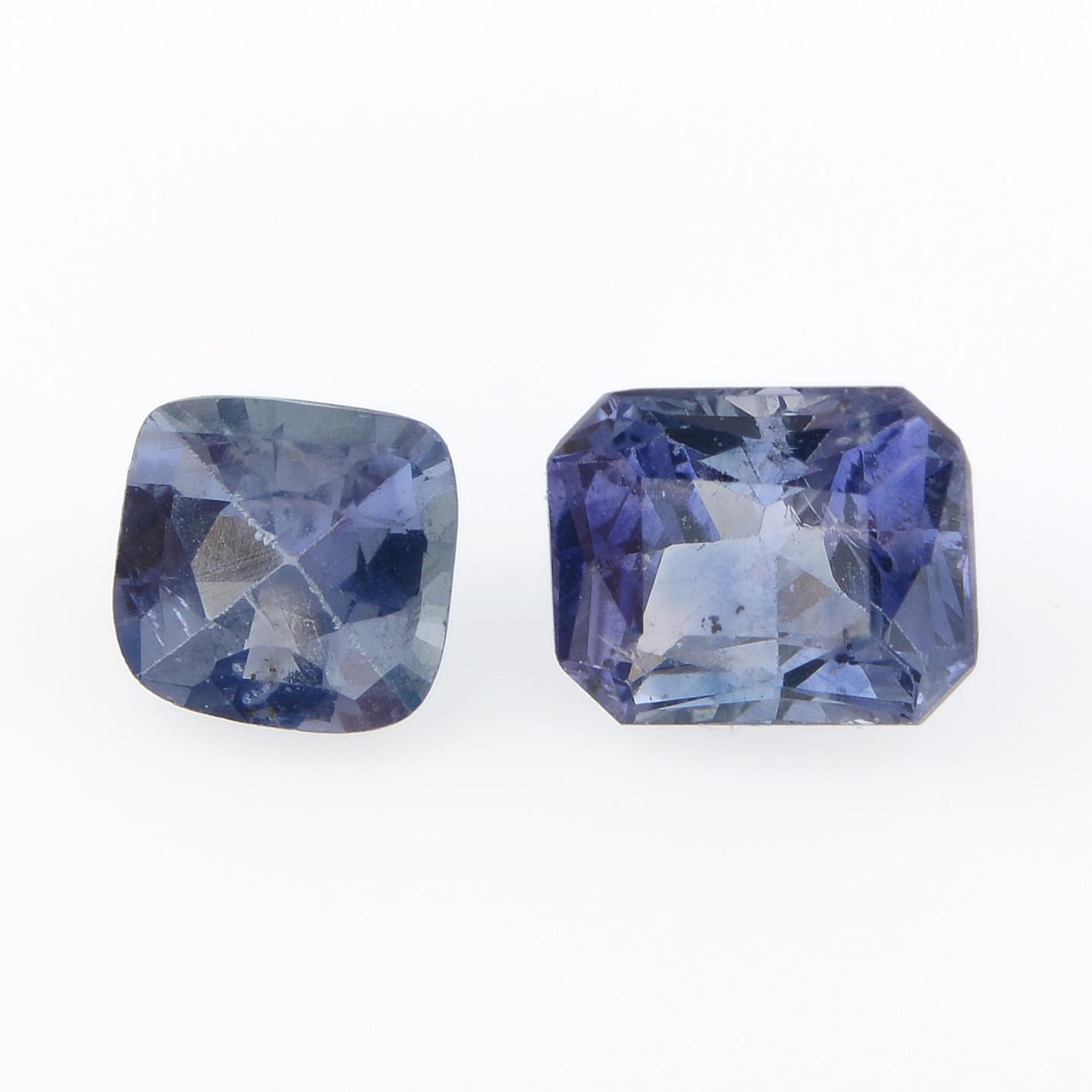 Two vari-shape sapphires,