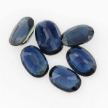 A selection of oval-shape sapphires.