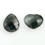 Two vari-shape green sapphires, total weight 8.39cts.