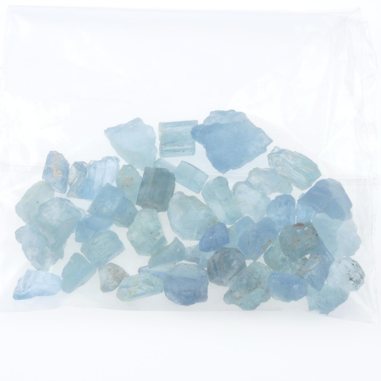 A selection of rough aquamarines. - Image 2 of 2