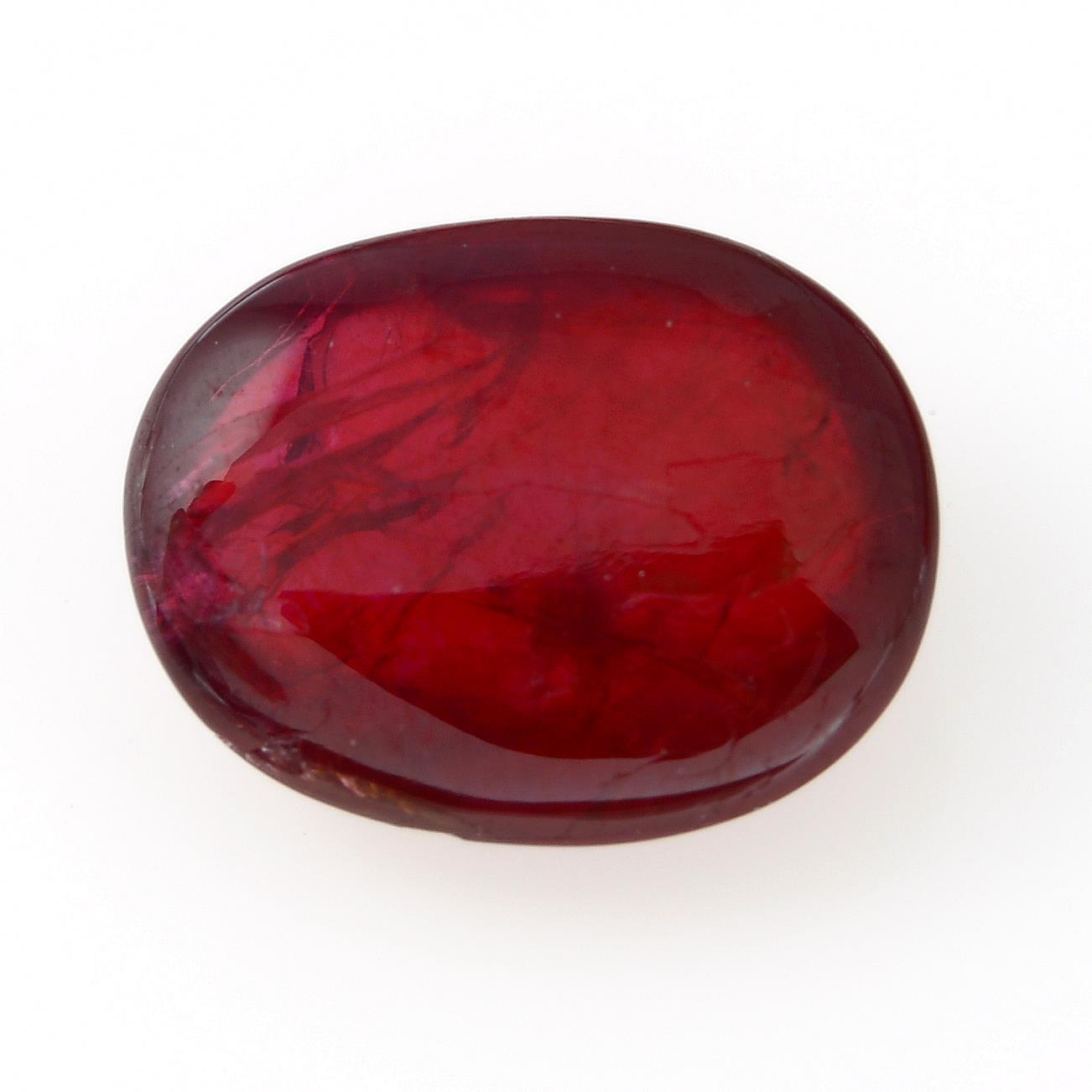 An oval-shape red spinel.