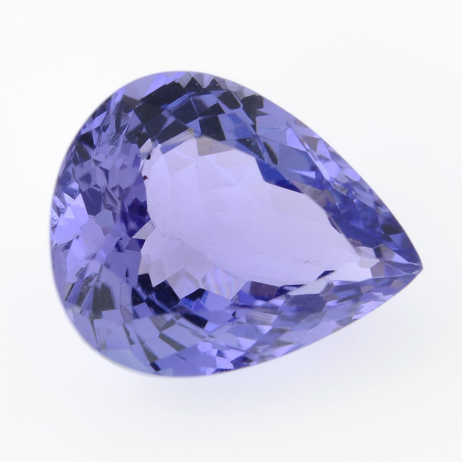 A pear shape tanzanite, weighing 4.76ct.