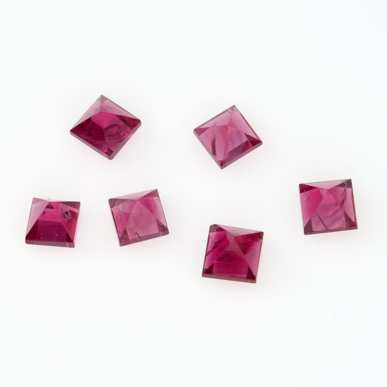 Six square shape spinels, weighing 1.86ct. - Image 2 of 2