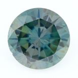 A circular-shape green synthetic moissanite, weighing 7.53cts.
