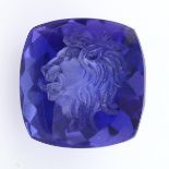 A carved tanzanite, weighing 6.27ct.