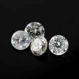 A selection of brilliant-cut diamonds, weighing 0.75ct total.