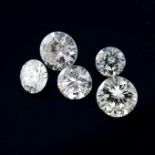 A selection of brilliant-cut diamonds, weighing 1.06cts total.