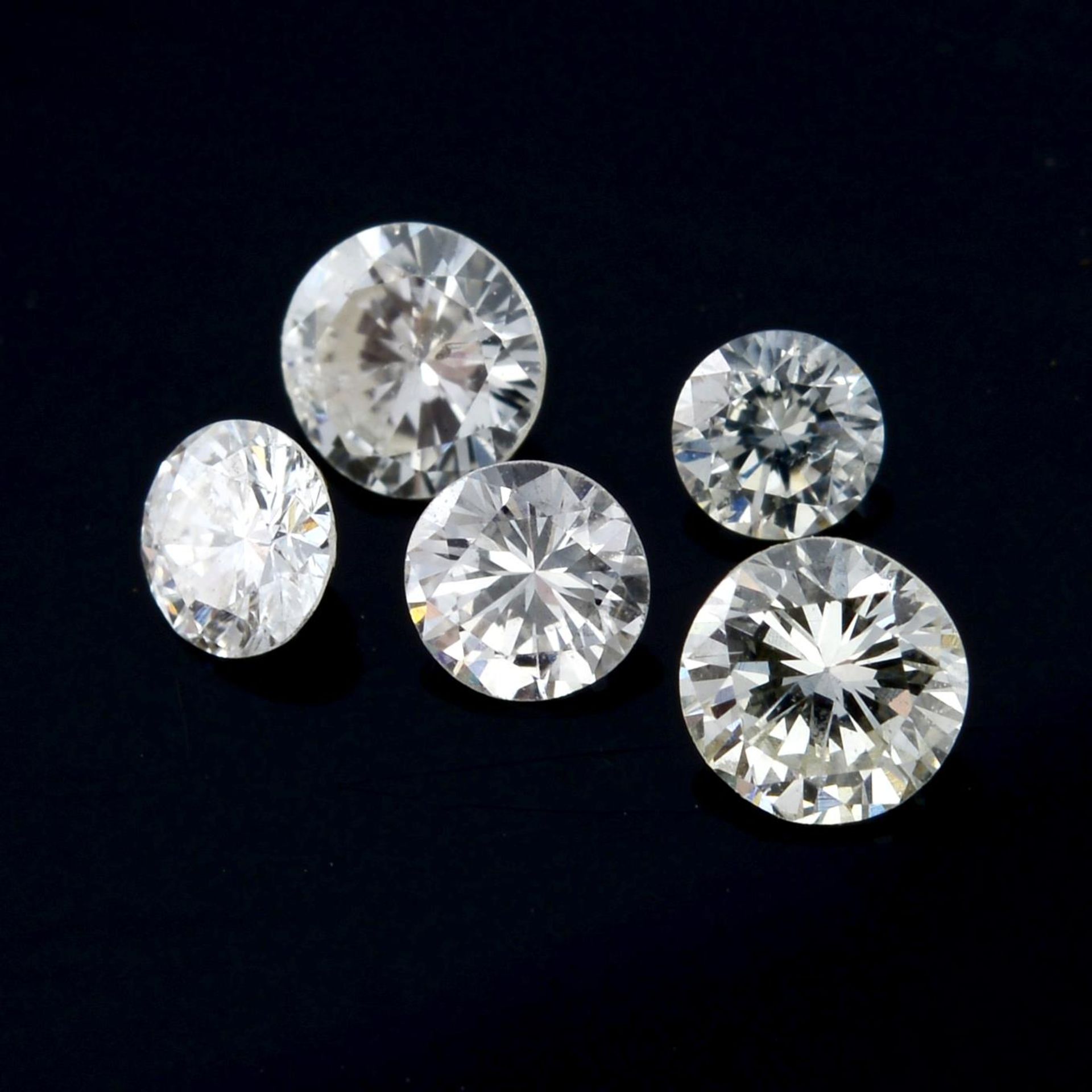 A selection of brilliant-cut diamonds, weighing 1.06cts total.