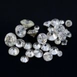 A selection of diamonds, weighing 2.85cts total.