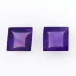 A pair of amethysts, weighing 5.52ct.