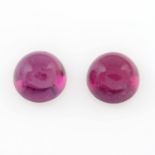 Pair of rubellite cabochons, weighing 3.66ct.