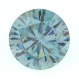 A circular-shape green synthetic moissanite, weighing 5.40cts.