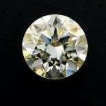 A circular-shape synthetic moissanite, weighing 1.19cts.