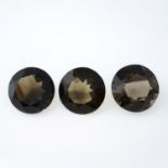 Eight circular shape smoky quartzes, weighing 597ct.