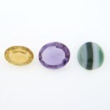 A selection of gemstones and cameos, weighing 1.3kgs.