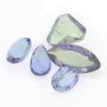 A selection of tanzanite and zoisite.