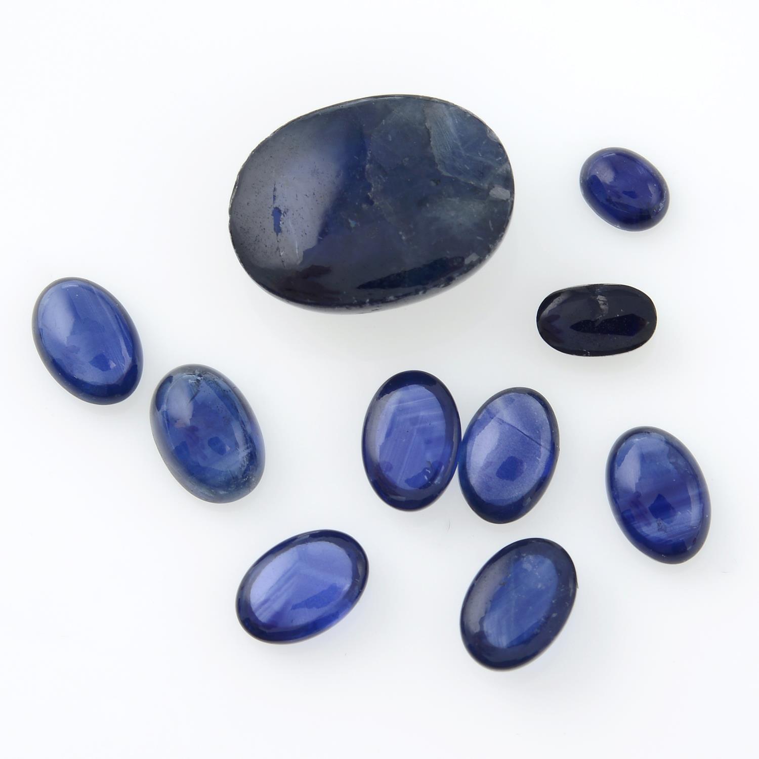 A selection of vari-shape sapphires, total weight 35.98cts.