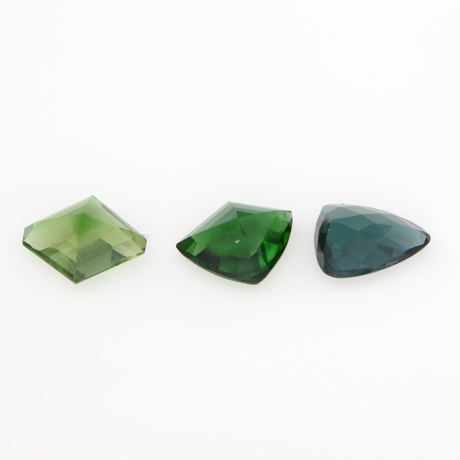 Three fancy shape tourmalines, - Image 2 of 2