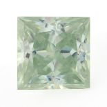 A square-shape green synthetic moissanite.