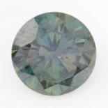 A circular-shape green synthetic moissanite.