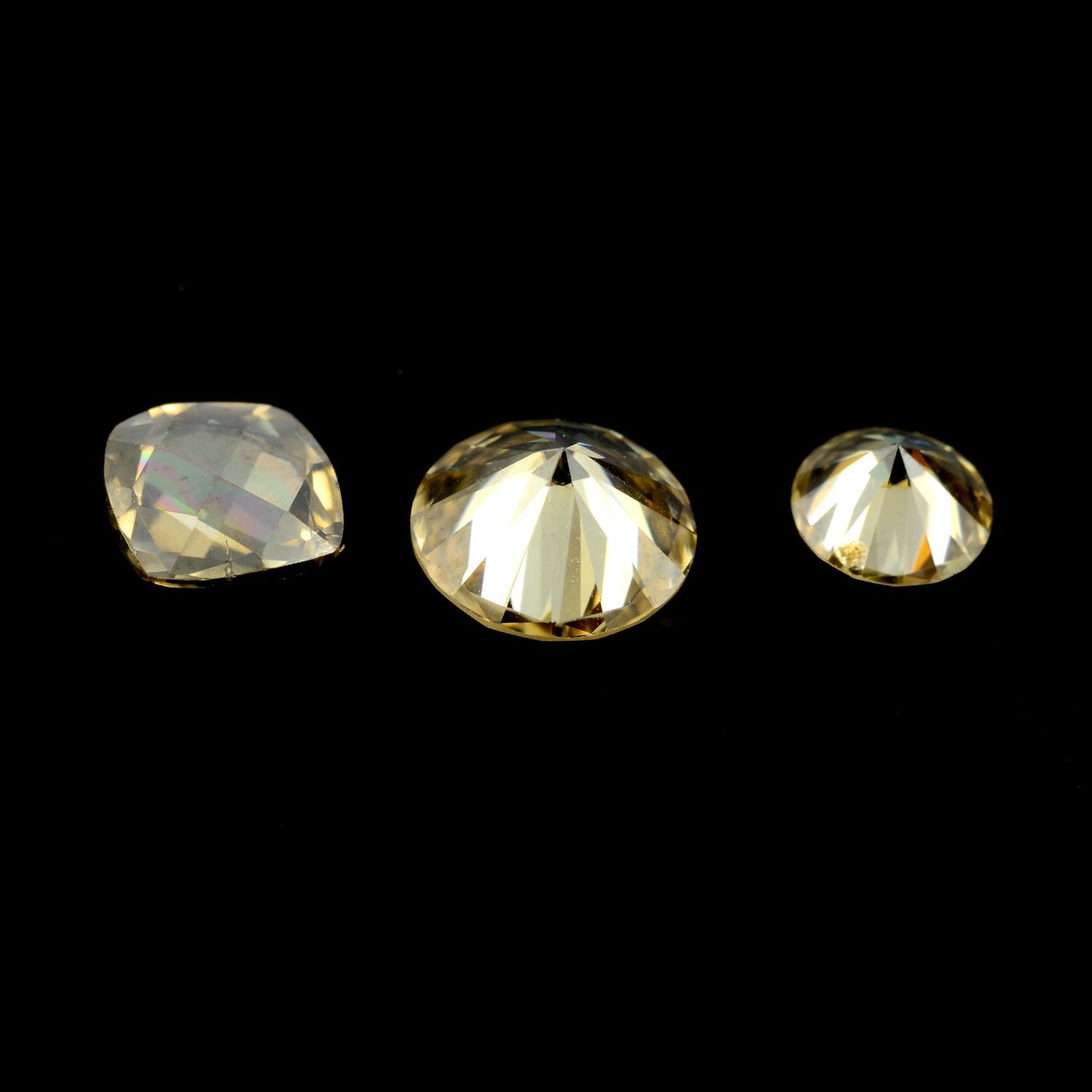 Three vari-shape moissanites. - Image 2 of 2