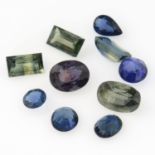 A selection of vari-shape, vari-hue sapphires, total weight 15.36cts.