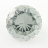 A circular-shape synthetic moissanite.