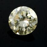 A circular-shape synthetic moissanite, weighing 1.52cts.