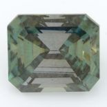A rectangular-shape synthetic moissanite, weighing 5cts.