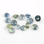 A selection of circular shape sapphires.