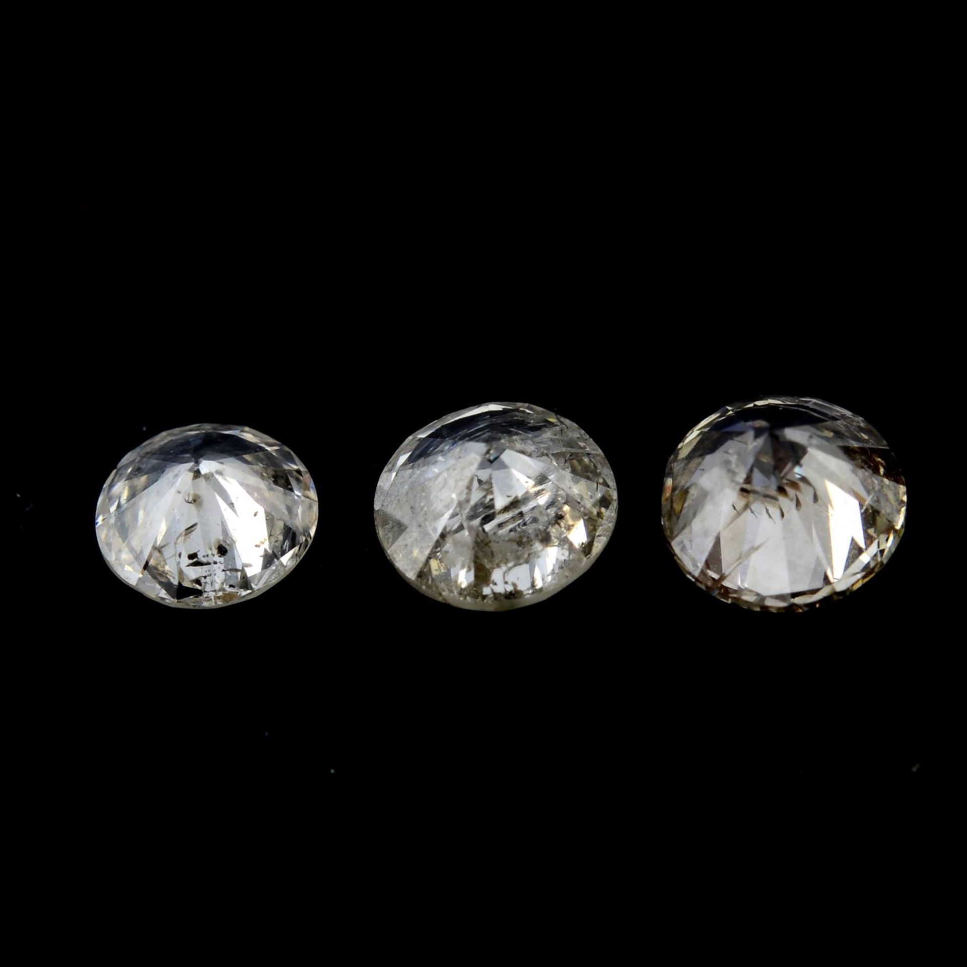 Nine brilliant cut diamonds weighing 3.57cts total. - Image 2 of 3