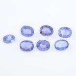 Seven oval-shape sapphires, total weight 13.74cts.