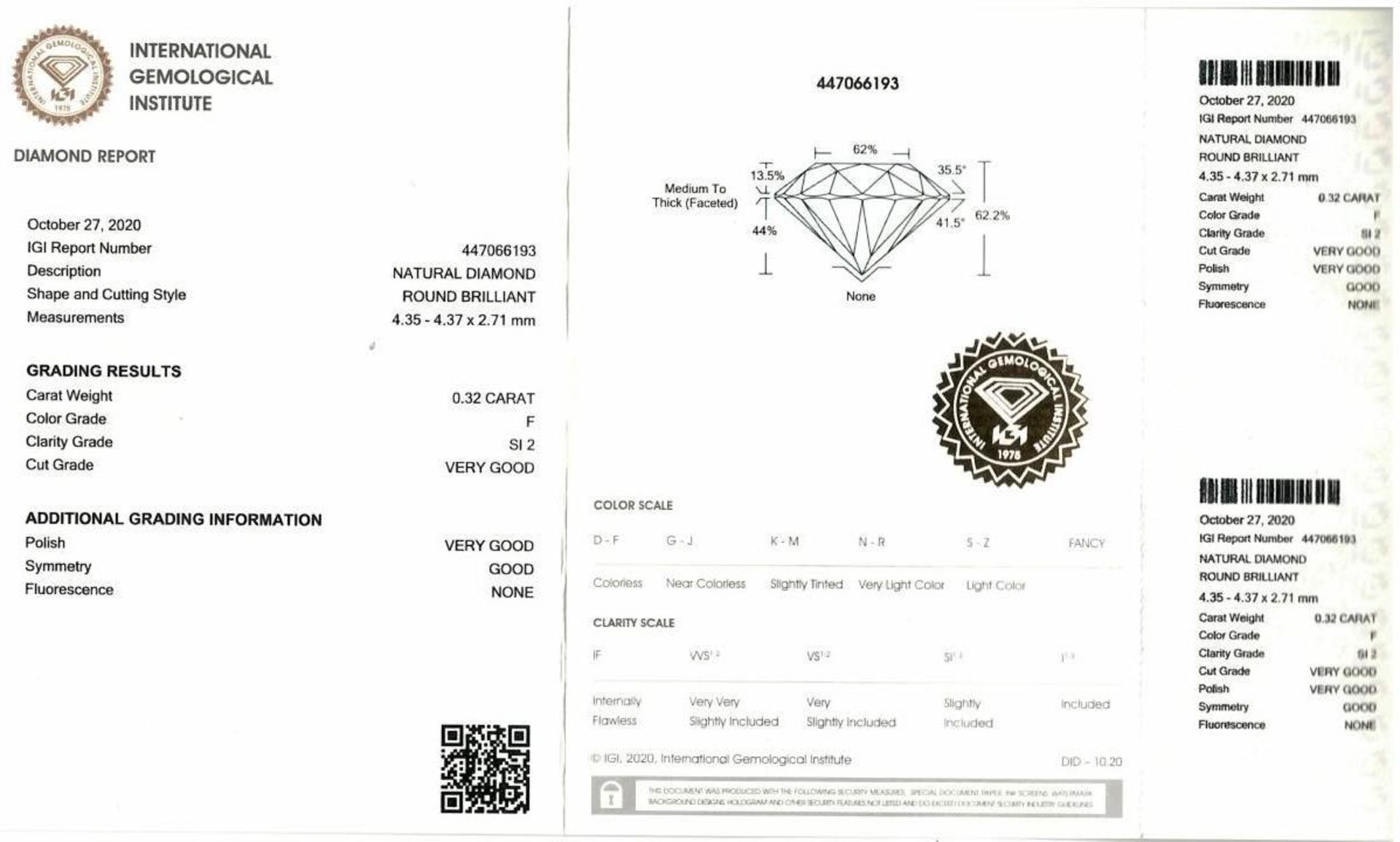 A brilliant cut diamond, weighing 0.32ct. - Image 4 of 4