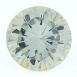 A circular-shape synthetic moissanite, weighing 5.08cts.