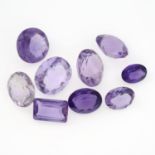 Selection of vari-shape amethysts 89.5ct PLEASE NOTE THIS LOT WILL CARRY VAT AT 20% ON THE