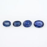 Four oval-shape sapphires, total weight 4.38cts.