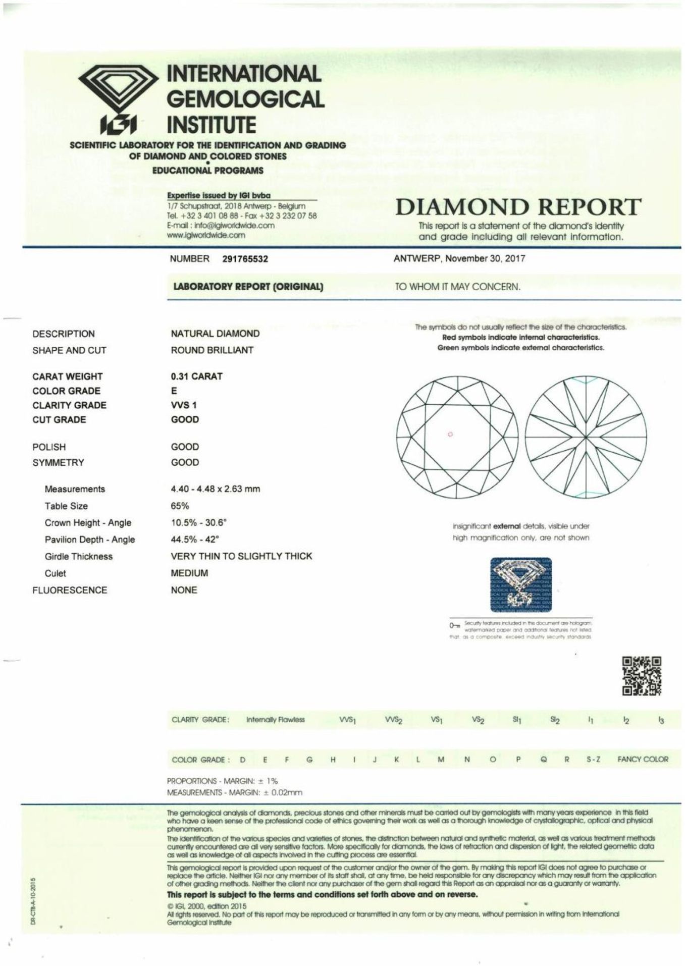 A brilliant cut diamond, weighing 0.31ct. - Image 4 of 4