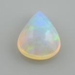 A pear-shaped opal cabochon.