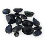 A selection of vari-shape sapphires, total weight 57.11cts.