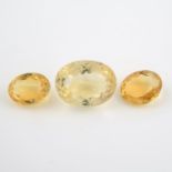 Five oval shape citrines, weighing 41.62ct.