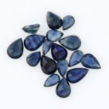 A selection of pear-shape sapphires, total weight 53.13cts.