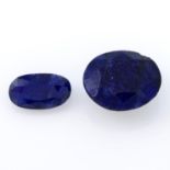 Two oval-shape sapphires, total weight 11.61cts.