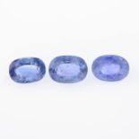 Ten oval-shape sapphires, total weight 10.47cts.