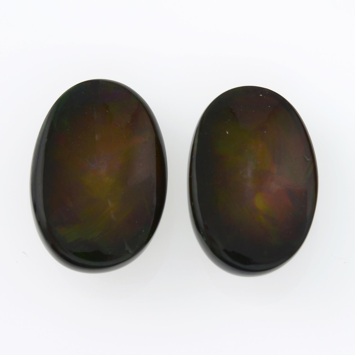 Pair of opal cabochons, weighing 19.11ct. - Image 2 of 2