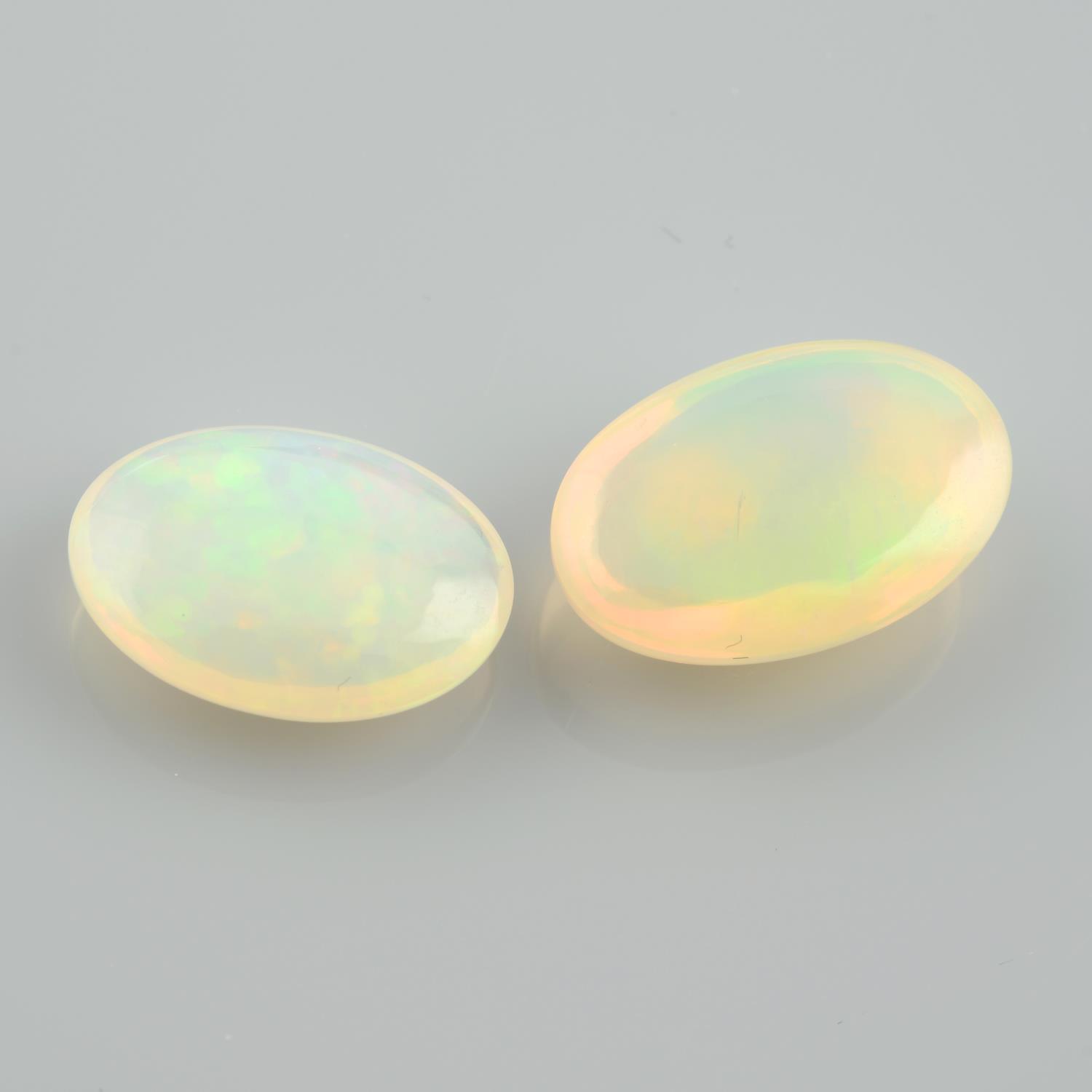 Two oval shape opals, weighing 13.34ct. - Image 2 of 2