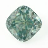 A square-shape green synthetic moissanite.