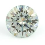 A circular-shape synthetic moissanite, weighing 11.25cts.